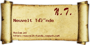 Neuvelt Tünde névjegykártya